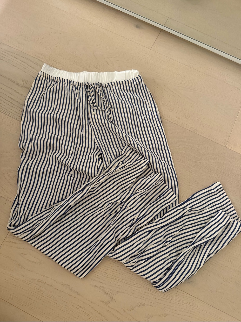Sincerely Jules Navy & White Striped Drawstring Joggers